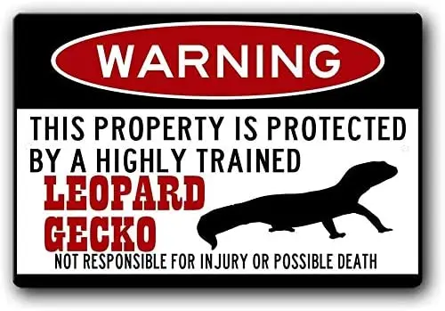 Isaric Tin Sign 8 x 12 Inches Leopard Gecko Funny Metal Signs | Дом и сад