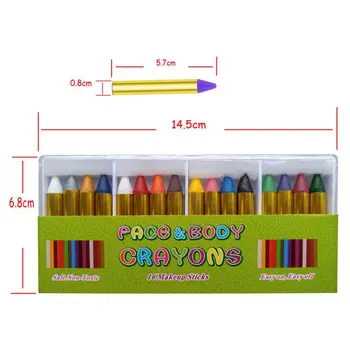 

Face Painting Crayon 16 Colors Paint Sticks Kit Non Toxic Diy Body Paint Pen For Kids