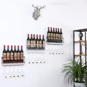 

Wine Rack Wall Mount Wine Holder metal Glasses Goblet Holder Home Bar Christmas Decoration Storage Holder Rack Botellero De Vino