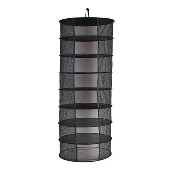 

8 Layers Hanging Basket with Zipper Folding Dry Rack Herb Drying Net Dryer Bag Mesh for Herbs Flowers Buds Plants