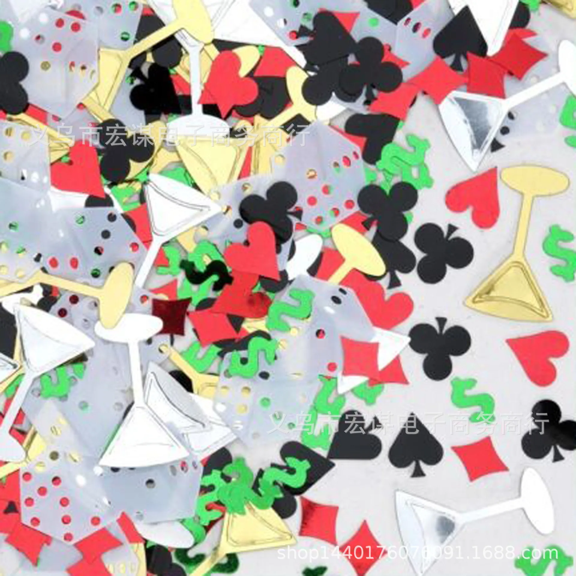 Покер/казино вечерние/Las Vegas покер Ночной стадион/15 грамм блестки ПВХ плоские для DIY Изготовление карточек цветная коллекция