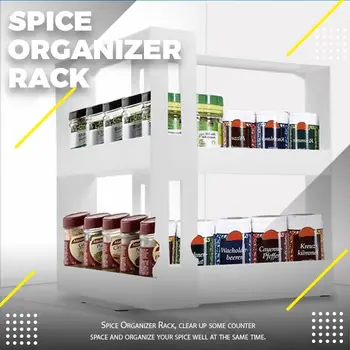 

Multi-Function Rotating Storage Rack Multifunction Daily Storage Rotating Shelf Kitchen Cabinet Spice Holder Storage Rack Shelf
