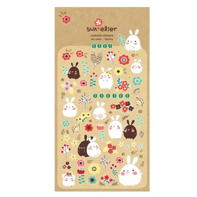 SONIA Daily Paper Sticker DIY Decorative Diary Scrapbook Planner Journal Stickers Kawaii Stationery School Supplies Papeleria C05 Bonny Rabbit