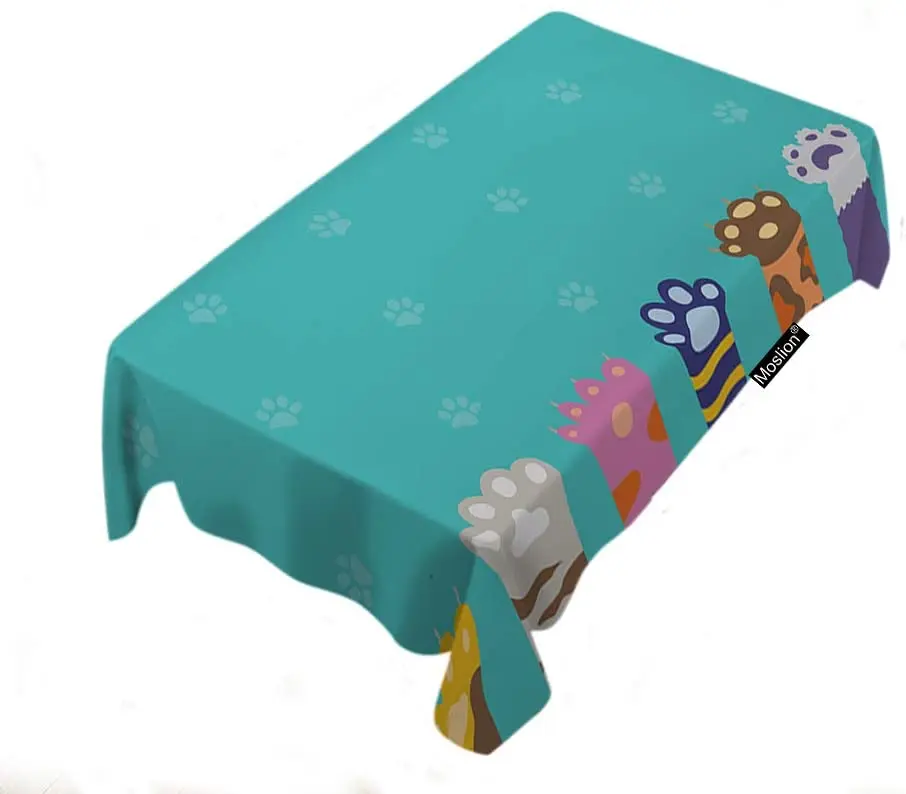 

Adorable Kitten Paws Lovely Animal Cat Paw Print Colorful Cute Pet Funny Kitty Table Cloth