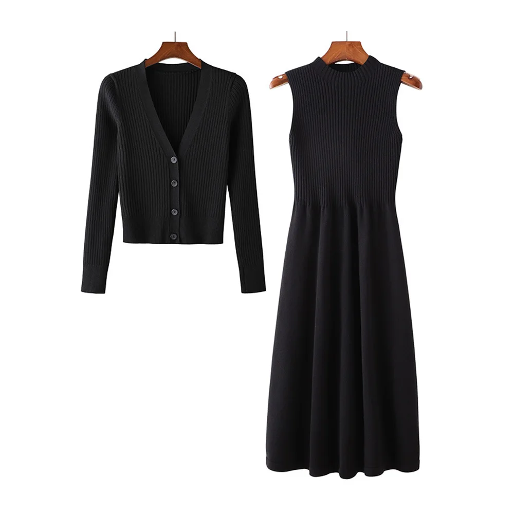

Two Piece Sets For Women 2020 Autumn Winter Sweater Suits Long Sleeve Dress Set Office Ladies Two-piece Sweater Set
