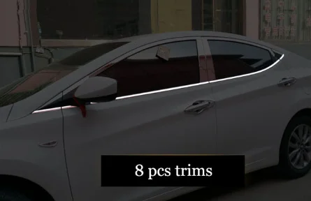 Накладки на окна автомобиля из нержавеющей стали для hyundai elantra 2010 2011 2012 2013 hyundai Avante i35 Elantra - Цвет: 8 pcs trims 1