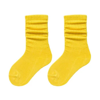 

Loose Solid Colors Women Japanese Korea High School Girls High Socks Double Needles Knitting Cotton Long Socks