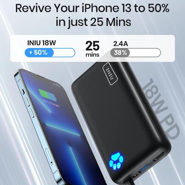 INIU Power Bank 20000mAh PD QC 18W Fast Charging Portable Charger 3-Output Battery  Pack For iPhone Samsung Google LG iPad Tablet - AliExpress