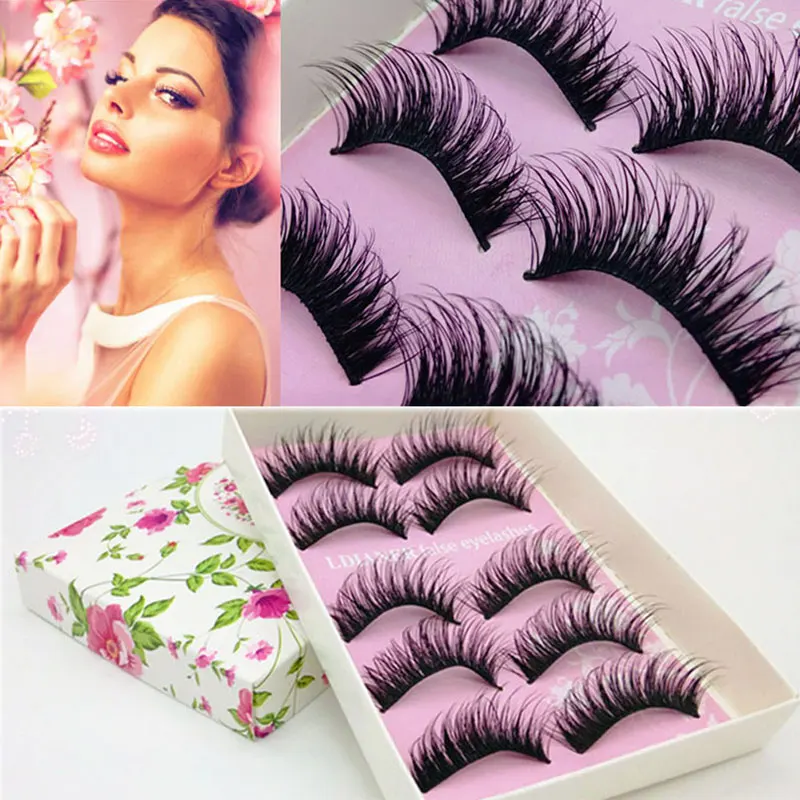 5 пар натуральные накладные ресницы для наращивания|lash adhesive|eyelash textureeyelash model |
