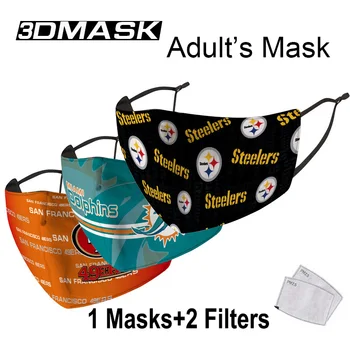 

Football League Club Protective Mask Adult Reusable Face PM 2.5 Filter Masks Anti Dust Mouth Mask Fabric Masques
