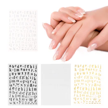 

8pcs Nail Art Stickers Letter Pattern Delicate DIY Stickers Manicure Decals Nail Accessory for Girls Ladies Women