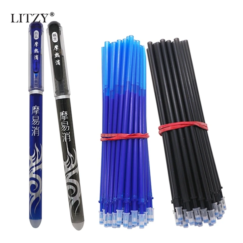 

13Pcs/Set Office Gel Pen Erasable Refill Rod Erasable Pen Washable Handle 0.5mm Blue Black Ink School Writing Stationery Gifts