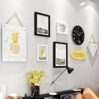 

Nordic Black White Photo Frame Living Room Sofa Background Artistic Painting Frames Combination Wall Hanging Picture Frame L