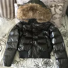 Новинка, Женская куртка с воротником из натурального меха енота, зимнее модное женское пальто, теплая верхняя одежда, утепленная парка, пуховик для