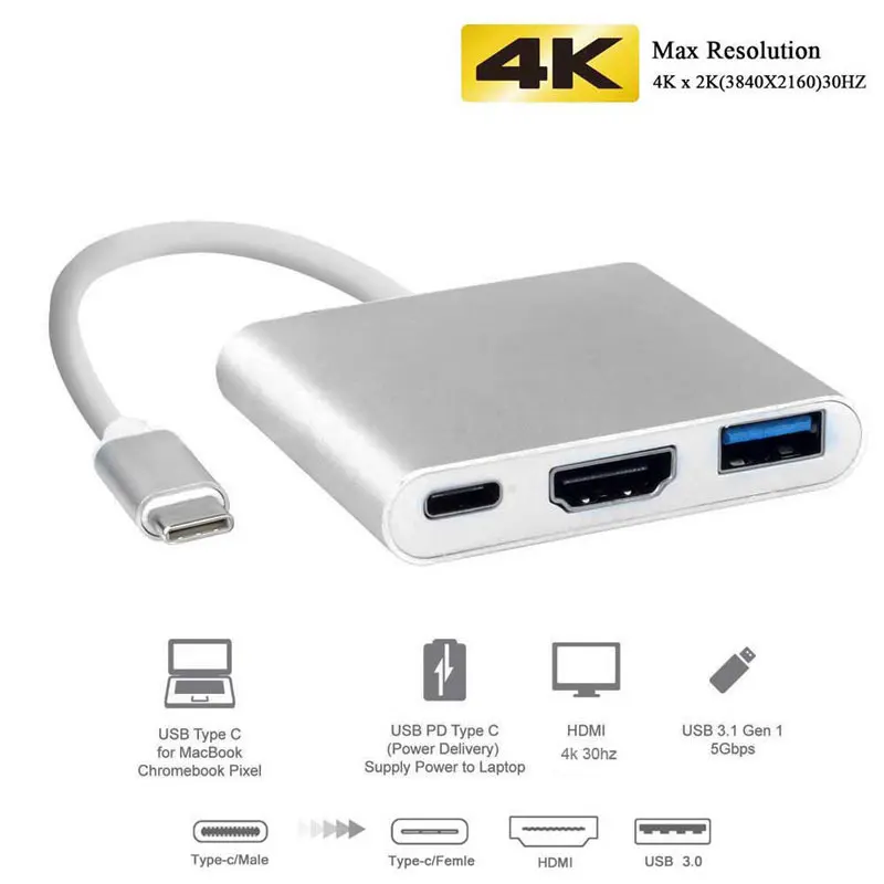 

Uosible Thunderbolt 3 Adapter USB Type C Hub to HDMI 4K support Samsung Dex mode USB-C Doce with PD for MacBook Pro/Air 2019