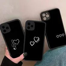 Telefon Fall Für iPhone 12 11 Mini Pro XR XS Max 7 8 Plus X mangel an Einfache Linien Liebe Herz matte transparente abdeckung