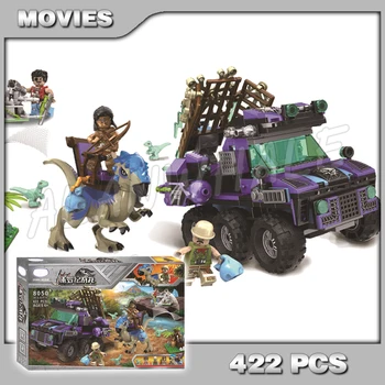 

422pcs Jurassic World Dinosaur Raptor Rampage Mobile vet unit 8050 Model Building Blocks Gifts Boys Compatible With Lago