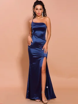 

One Shoulder Women Dress Celebrity Long Elegant Fashion Night Club Evening Party Dresses