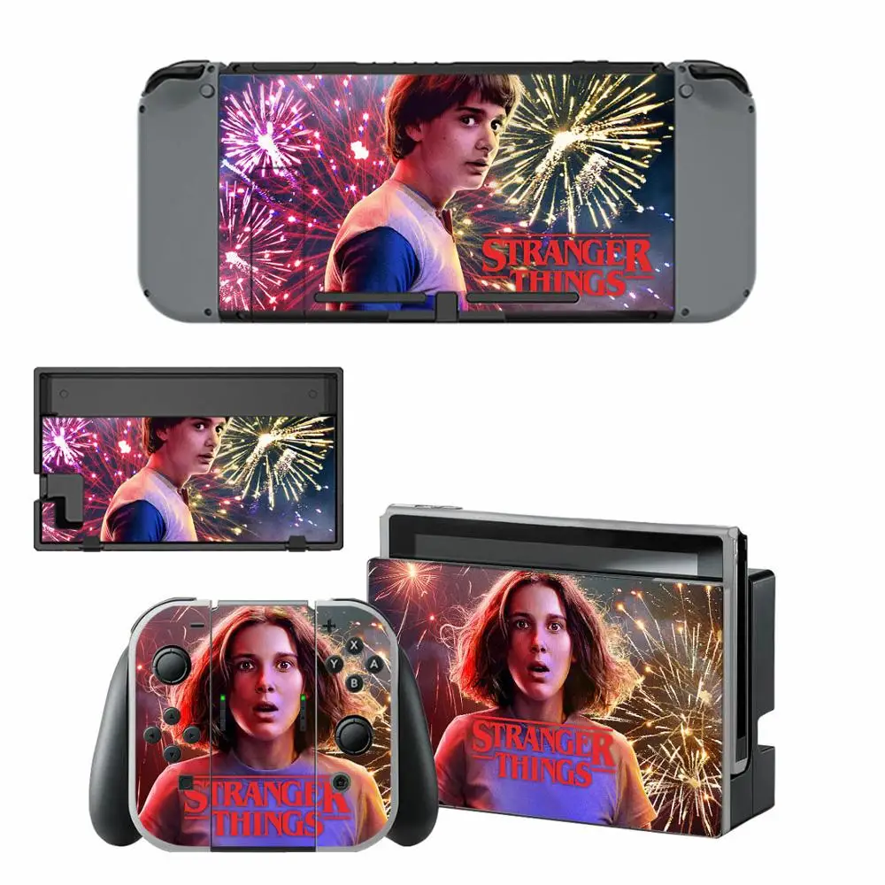Наклейка на консоль Nintendo switch очень странные дела наклейка Switch Joy con|Наклейки| |