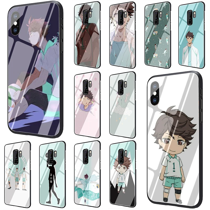EWAU Oikawa Tooru Haikyuu! Чехол из закаленного стекла для телефона для samsung S7, 8, 9, 10, 8, 9, 10, плюс A10 20 30 40 50 60 70