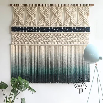 

Making Tapestries Room Decor Nordic Tapestry Icelandic Cotton Tassel Hand-woven Hanging Decoration Wall Decoration Habitacion
