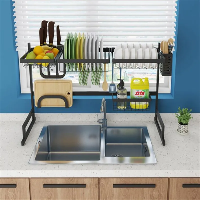  Shelf Kitchen Storage Stainless Steel Organizer Dish Drying Rack Over Sink Utensils Holder Bowl Dis - 4000278955150
