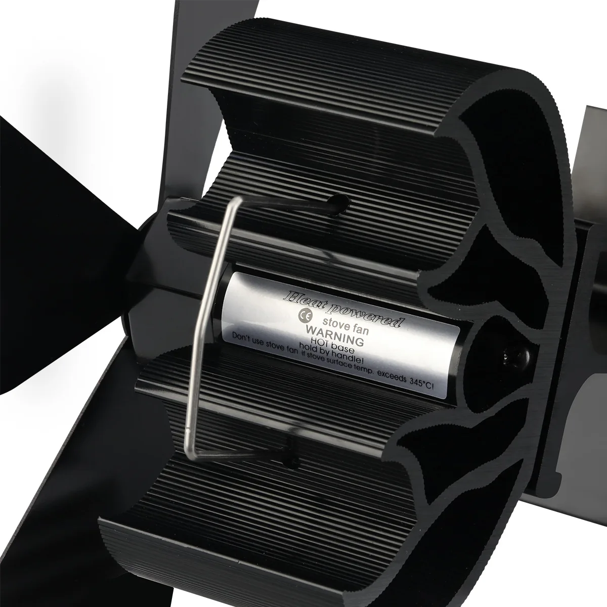 Black Fireplace 4 Blade Heat Powered Stove Fan Log Wood Burner Eco Friendly Quiet Fan Home Efficient Heat Distribution