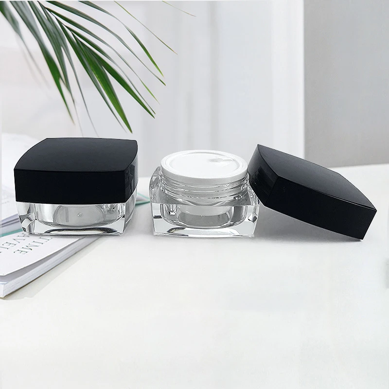 5g 10g 30g 50g Transparent Empty Jar Small Square Refillable