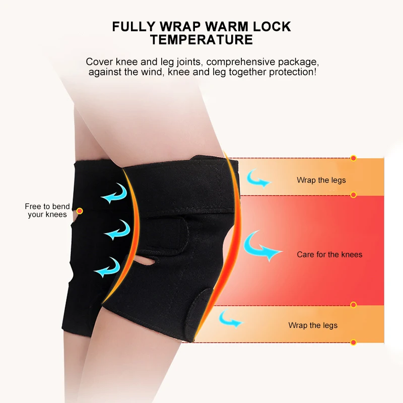 Поддержка колена САМОНАГРЕВАЮЩАЯСЯ удобная эластичная простая в использовании