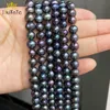 7-8mm Natural Black Freshwater Pearl Beads Round Loose Spacer Pearls Beads For Jewelry Making DIY Bracelet Accessories 15'' ► Photo 2/6