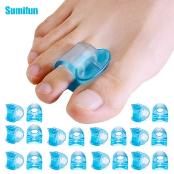 

20Pcs (10pairs) Transparent Blue Bunion Spacers Silicone Toe Separator Corrector Straightener Hallux Valgus Pedicure Foot Care