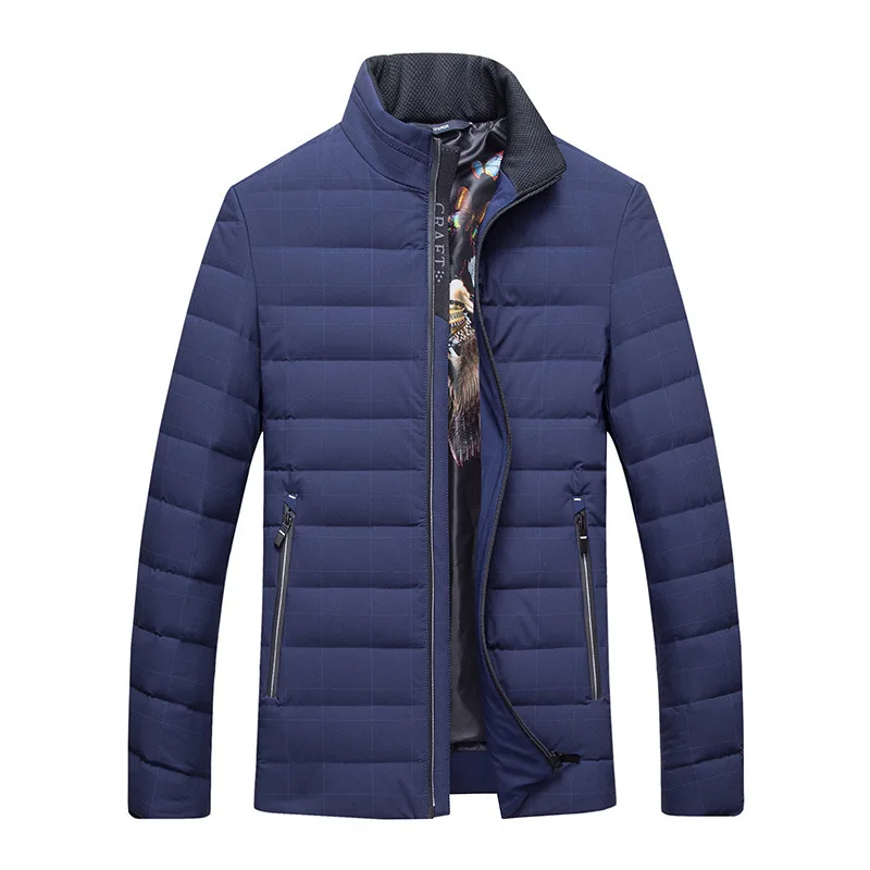 

Wooden Flute Men's Wear Li Collar Thicken Down Jacket Men Youth Winter Clothes Male Slim Fit Business Keep Warm Short Money Coat
