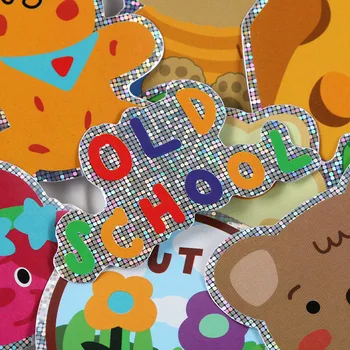 

2 kinds American style Laser Colourful INS Popular Stickers Cartoon Cute Bear mobile phone Trunk Wall Scrapbooking Sticker