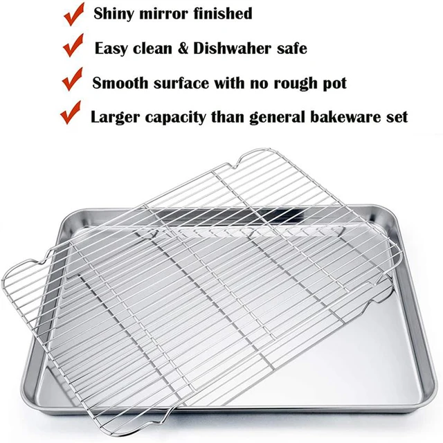 Baking Tray With Wire Rack Baking Sheet Pan BBQ Tray Oven Rack for