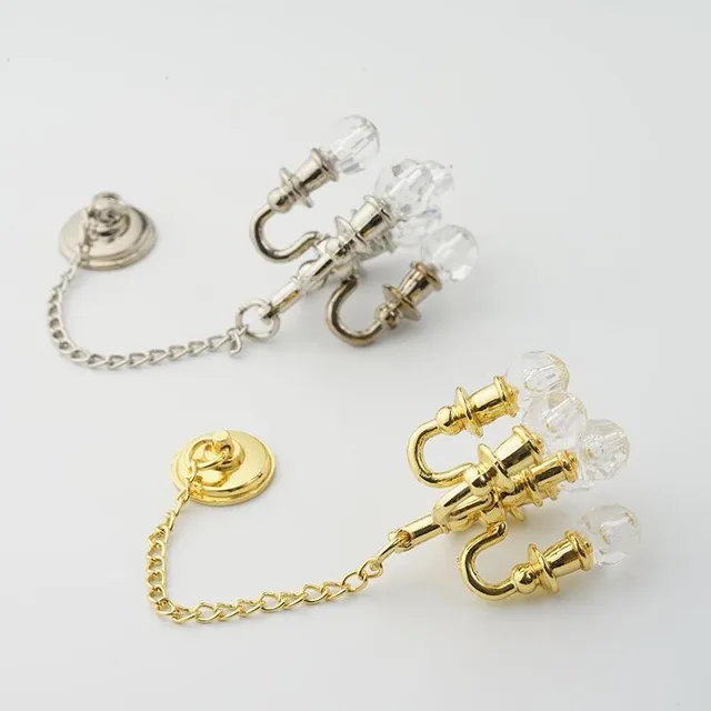 1:12 Dollhouse Miniature Furniture Doll House Scene Accessories Mini Golden Crystal Lamp Simulation Chandelier Can Not Light 1