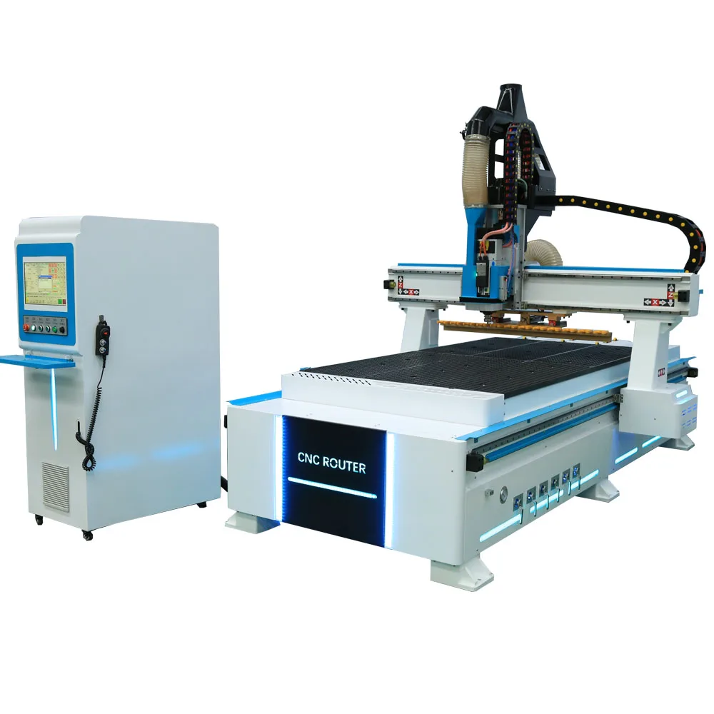

On sale cnc atc wood profile cutting machine with drilling bank, 3d wood engraving cnc router with 4th axis, wooden doors making