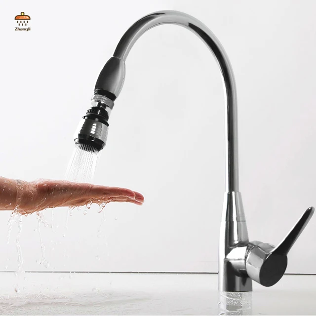 ZhangJi 360 Rotating Water Saving Tap Connector Dual Mode Kitchen Faucet Aerator Diffuser Bubbler Filter Shower Head Nozzle 2