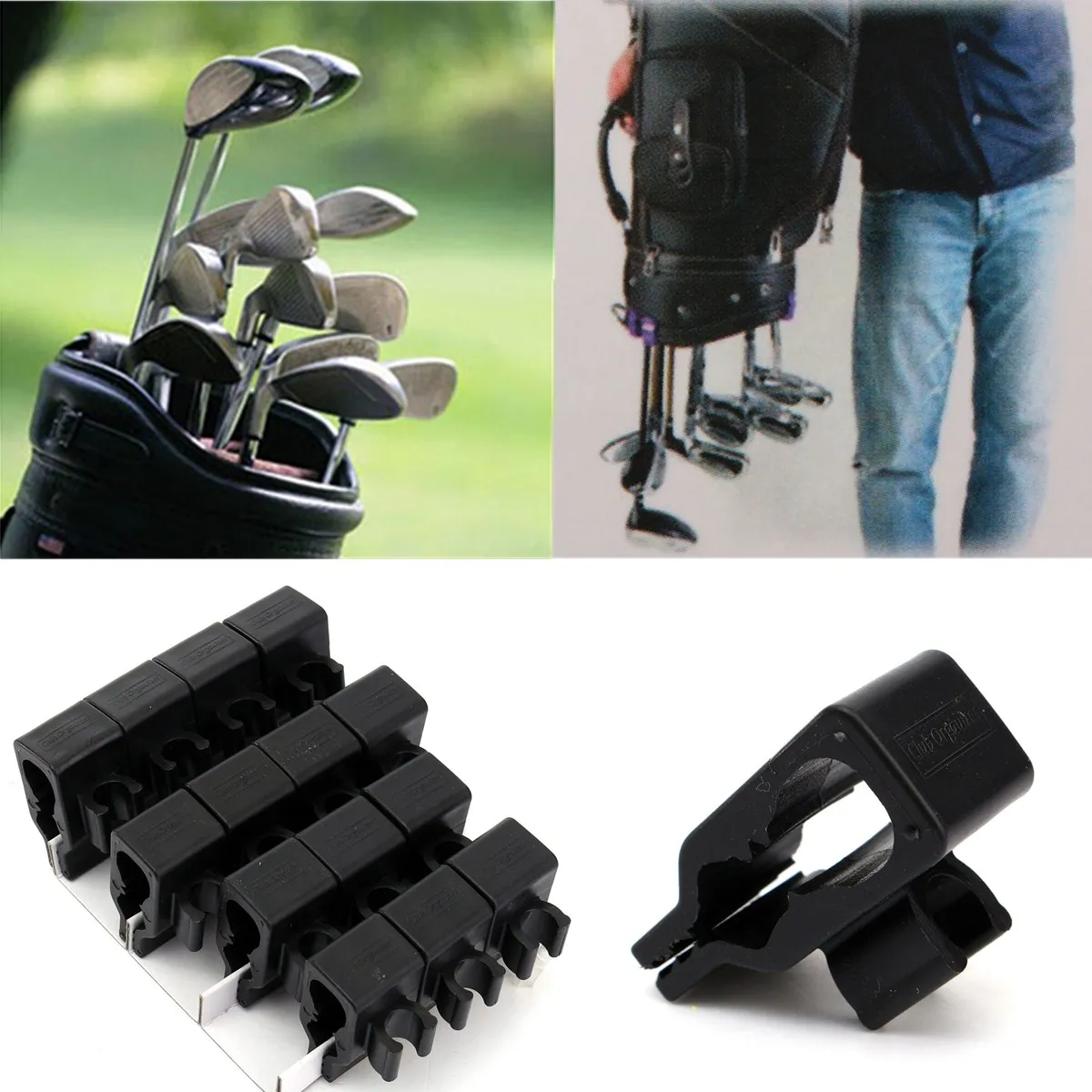 

14/set Golf Bag Putter Clip On Clamp Holder Stand Organizer Club Aid Tool Accessory Golf Bag Clip for Golf Training