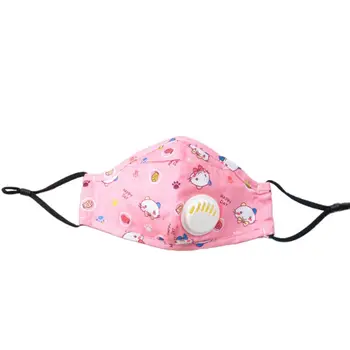 

Children Kids Cotton Reusable Face Mouth Mask Cute Colorful Cartoon Printed PM2.5 Dusproof Filter Respirator With Breath Valve