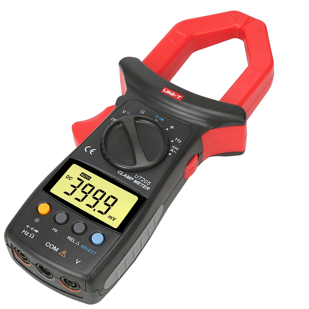 

Uni-t UT205 Power Factor 3999-count 1000A Current Voltage Digital Clamp Meter LCD Backlight Multimeter 40mm Jaw Opening Meters