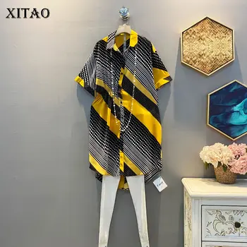 

XITAO Print Pattern Irregular Blouse Fashion New 2020 Summer Single Breast Small Fresh Patchwork Minority Style Shirt DMY4402