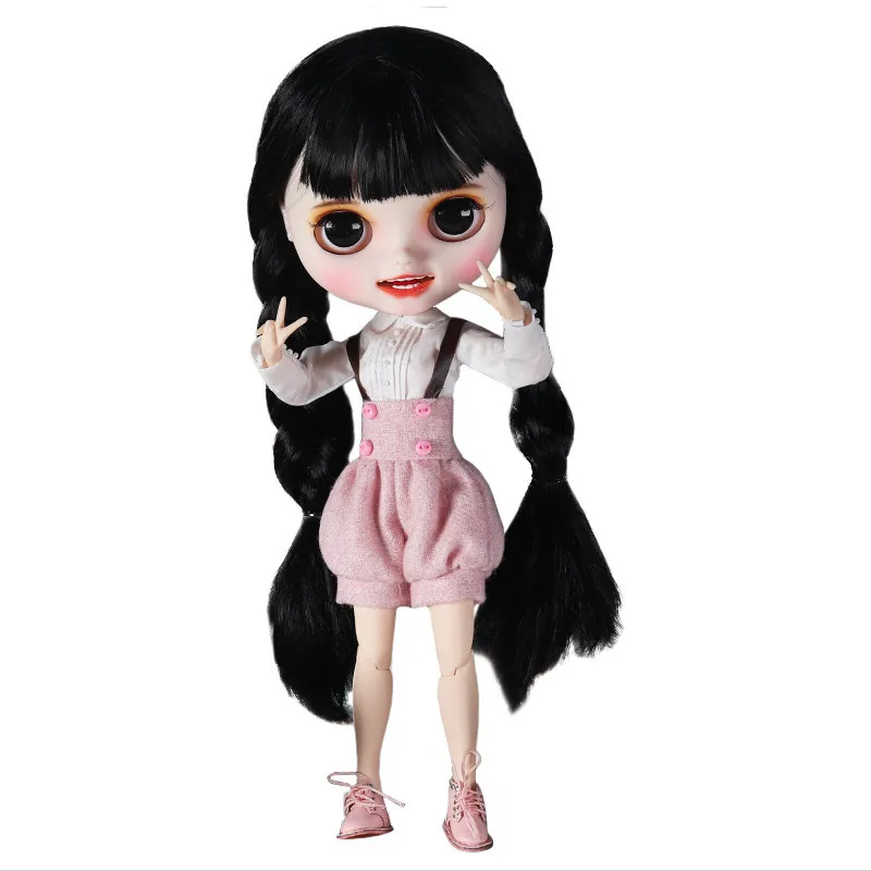 1/6 BJD кукла 19 суставов тело белая кожа мягкие прямые черные волосы резные Губы Улыбка SD Подарочная игрушка по индивидуальному заказу