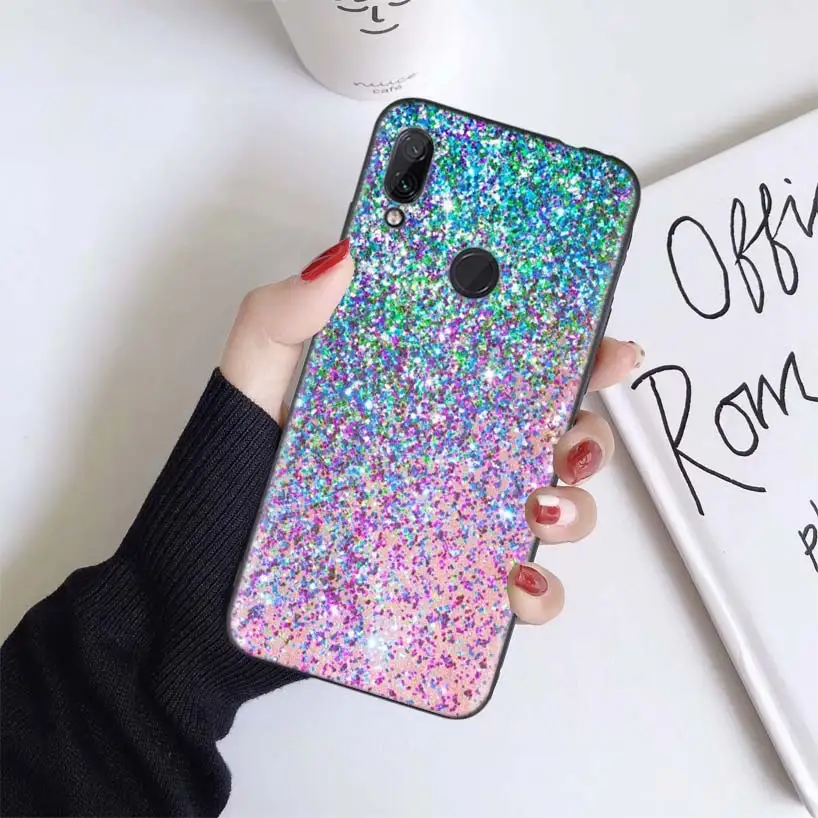 Стразы, Роскошный чехол для Xiao mi Red mi Note 7 8 K20 7S 7A 6 6A Pro S2 5 mi Play 9T CC9 E A1 A2 Lite F1, мягкий чехол для телефона - Цвет: BS164-7