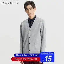 Me& City вязаный кашемировый мужской кардиган, теплый высококачественный мужской свитер, осенняя Повседневная однотонная одежда, модный кардиган
