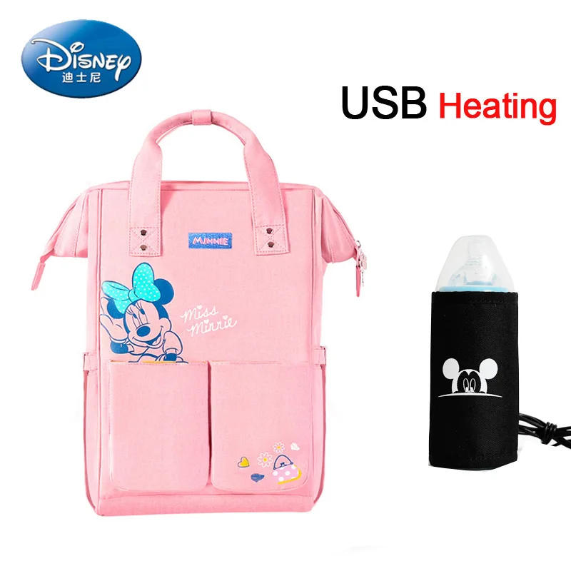 Сумка для подгузников disney, рюкзак, USB сумка-холодильник для бутылочек, Минни, Микки, большая емкость, для кормления ребенка, Мумия, сумка для беременных женщин, рюкзак - Цвет: 22