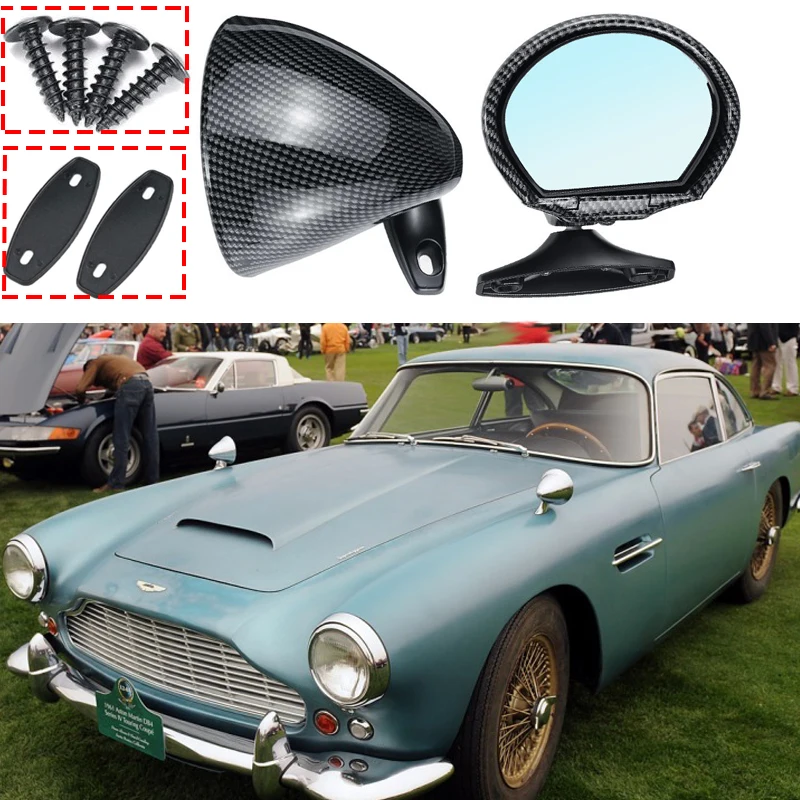 

Vintage Style Universal Car Classic Retro Door Wing Side Mirror Rearview Vintage Black L+R
