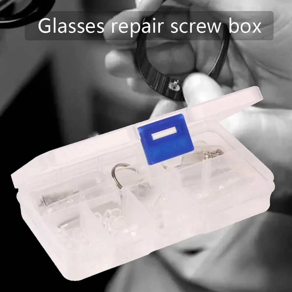 

LH126 Glasses Repair Screw Nut Nose Pad Transparent Replacement Parts Plastic Box Exquisitely Designed Durable