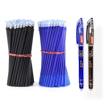 

2+50Pcs/Set 0.5mm Black Blue Ink Gel Pen Erasable Refill Rod Erasable Pen Washable Handle School Writing Stationery Gel Ink Pens