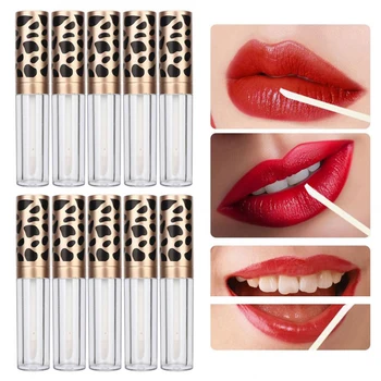 

5ml Leopard Print Pattern Lip Gloss Tubes DIY Lip Glaze Cosmetic Container Refillable Bottles Makeup Tools