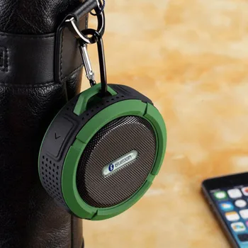 

Hot Sale Portable Waterproof Wireless Subwoofer Stereo Bluetooth Loudspeaker with Carabiner for Phone Call Radio Music Player